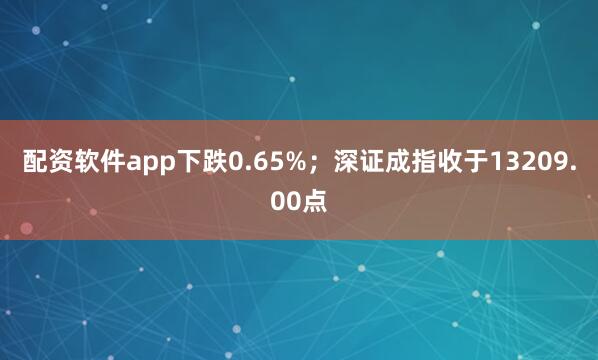 配资软件app下跌0.65%；深证成指收于13209.00点